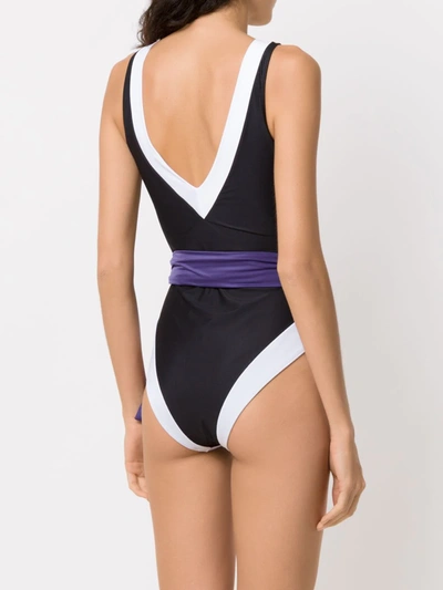 Shop Brigitte Panelled Swimsuit In Black