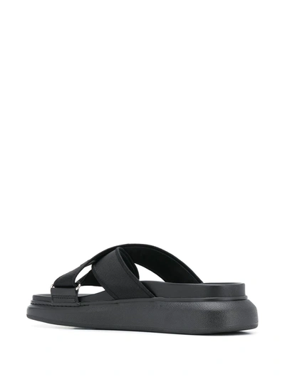 Shop Alexander Mcqueen Oversized Hybrid Slides In Black