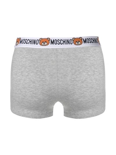 Shop Moschino Pack Of 2 Teddy Logo Waistband Boxers In Grey
