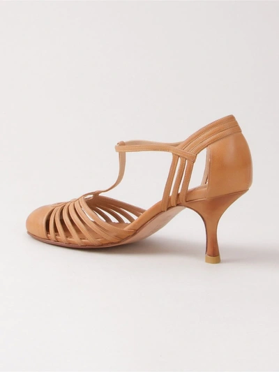 Shop Sarah Chofakian Strappy Pumps In Brown