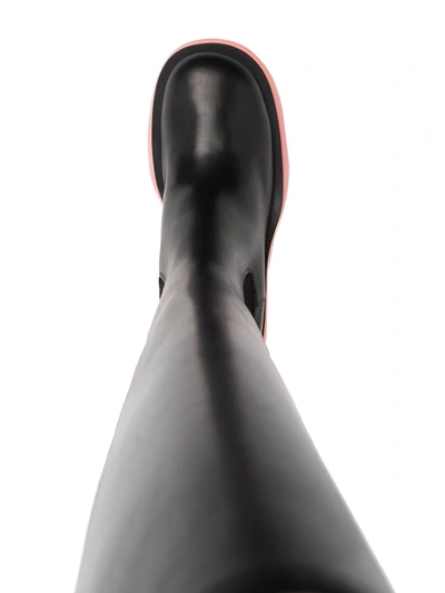 Shop Bottega Veneta Flash Knee-high Boots In Black
