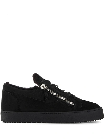 Shop Giuseppe Zanotti Side Zip Detail Sneakers In Black