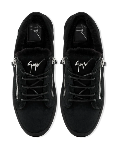 Shop Giuseppe Zanotti Side Zip Detail Sneakers In Black