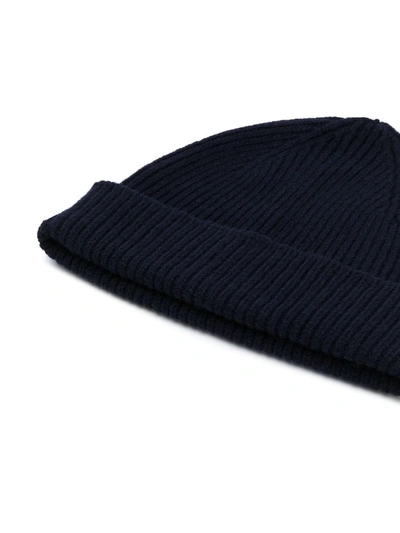 Shop Paul Smith Rib Knit Hat In Blue