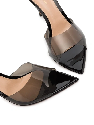 Shop Gianvito Rossi Elle 85mm Transparent-strap Mules In Black