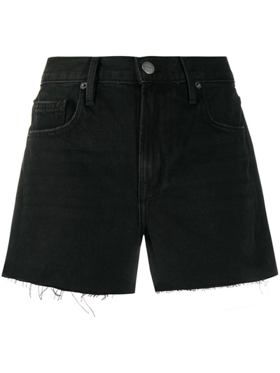 Shop Frame Le Brigette Denim Shorts In Black
