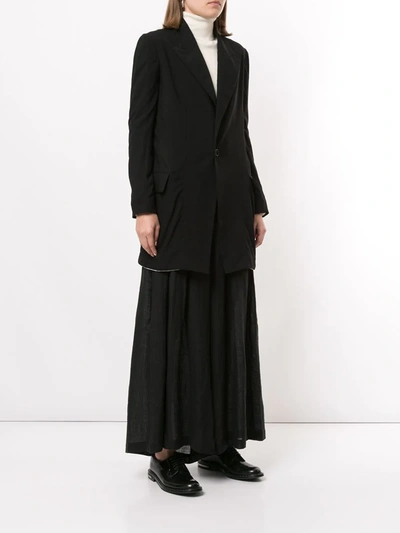 Shop Yohji Yamamoto Relaxed Long-line Blazer In Black