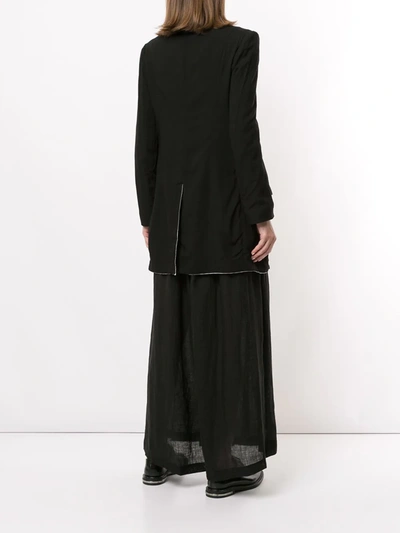 Shop Yohji Yamamoto Relaxed Long-line Blazer In Black