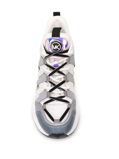 Shop Michael Michael Kors Hero Mixed-media Sneakers In White