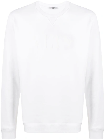 Shop Valentino Vltn Sweatshirt In White
