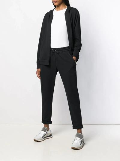 Shop Brunello Cucinelli Drawstring Track Trousers In Black