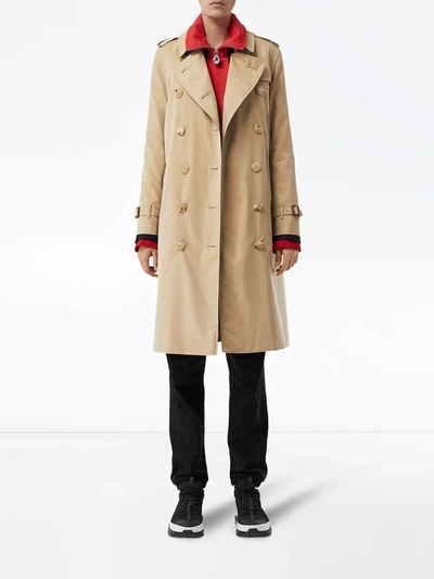 Shop Burberry Kensignton Heritage Double-breasted Trench Coat In Neutrals