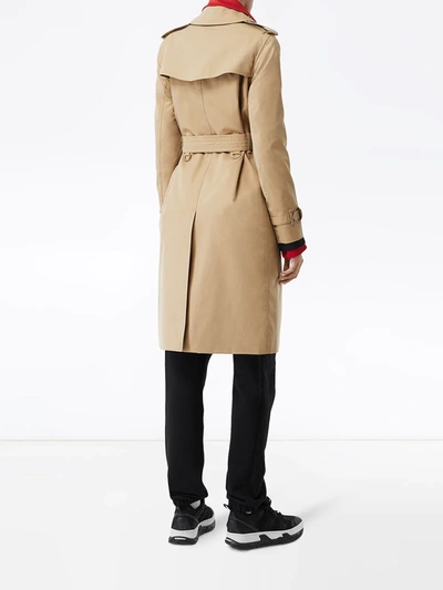 Shop Burberry Kensignton Heritage Double-breasted Trench Coat In Neutrals
