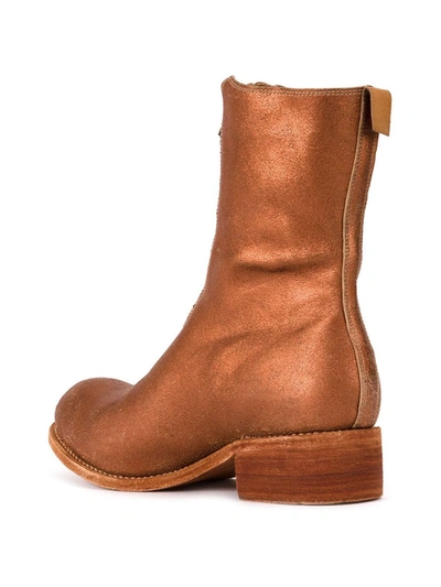 Guidi Front Zipped Boots In Yellow