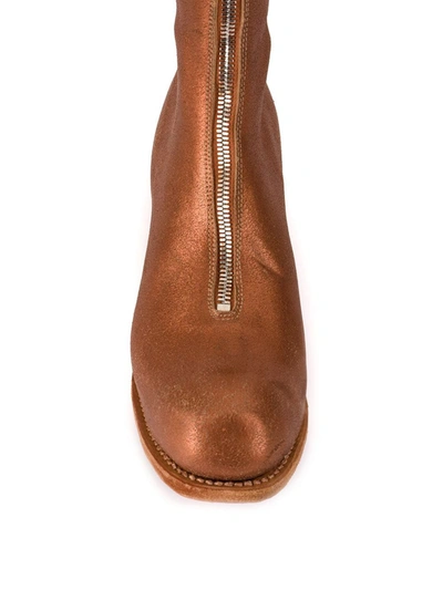 Guidi Front Zipped Boots In Yellow