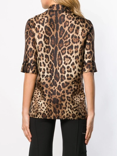 Shop Dolce & Gabbana Leopard Print Shirt In Brown