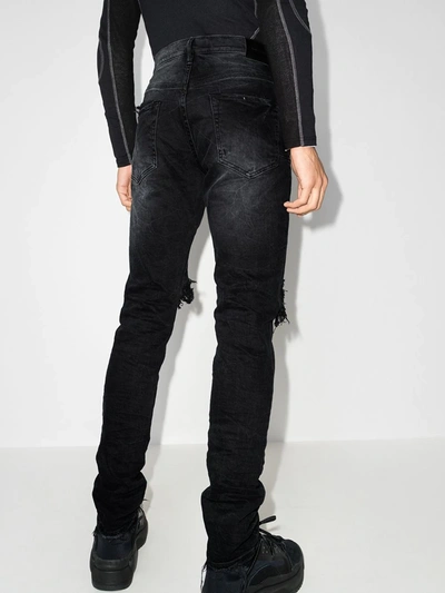 Purple Brand Wash Blowout Slim-leg Jeans In Black