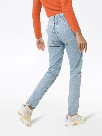 Shop Eckhaus Latta High Rise Straight-leg Jeans In Blue