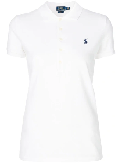 Shop Polo Ralph Lauren Slim-fit Polo Shirt In White
