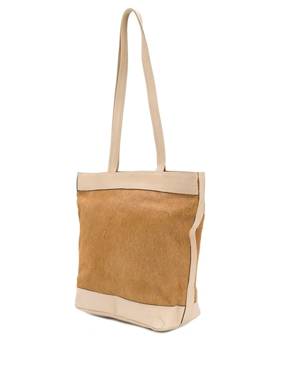 Pre-owned A.n.g.e.l.o. Vintage Cult 1990's Panelled Tote In Neutrals