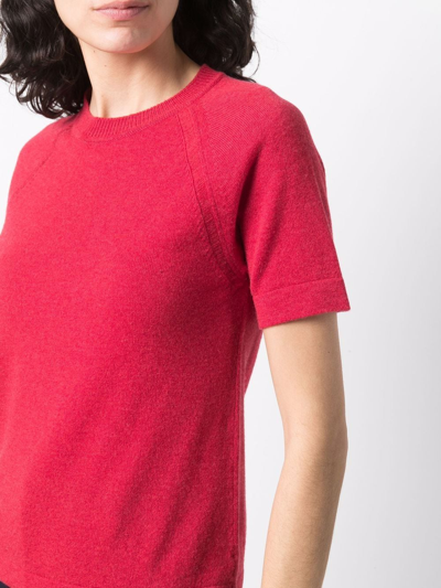 Shop Barrie Fine-knit Cashmere Top In Red