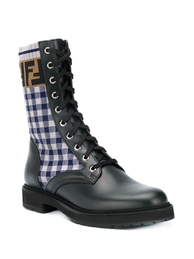 Shop Fendi Leather Biker Boots In Black