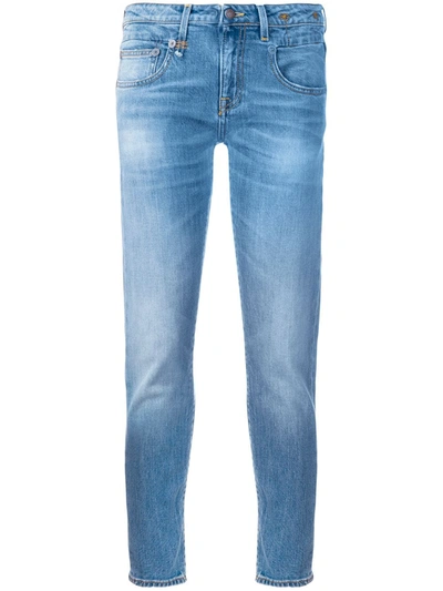 Shop R13 Skinny Cropped Jeans In Blue