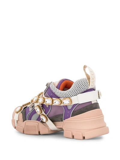 Shop Gucci Flashtrek Chunky Sneakers In Purple