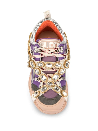 Shop Gucci Flashtrek Chunky Sneakers In Purple