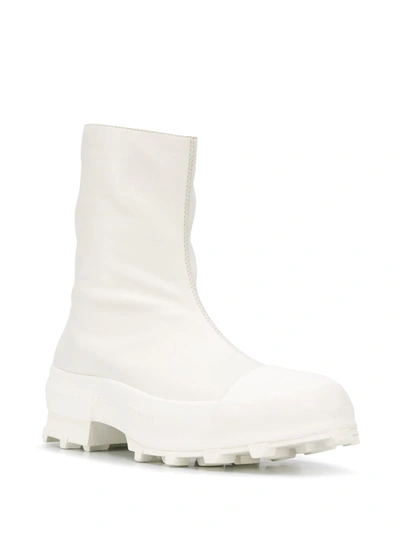 Camperlab Traktori Zipped Ankle Boots In White