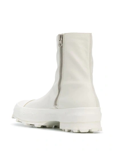 Camperlab Traktori Zipped Ankle Boots In White