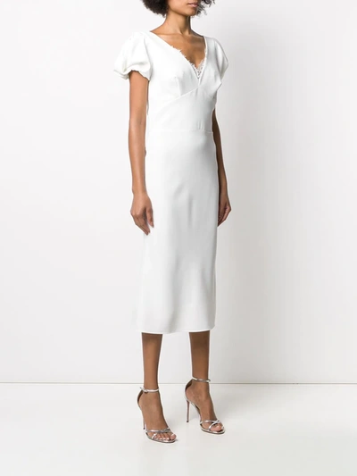 Shop Ermanno Scervino Technical Cady Sheath Dress In White