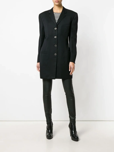 Pre-owned Versace Mid-length Blazer In Black