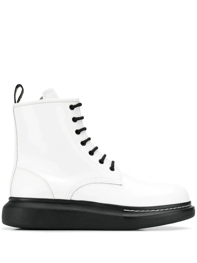 Shop Alexander Mcqueen Chunky Ankle Boots In White