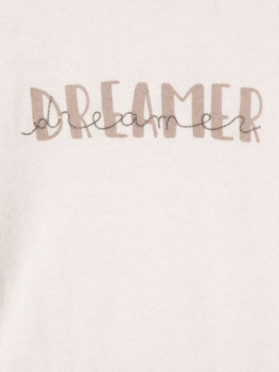 Shop Brunello Cucinelli Dreamer Slogan-print Jumper In White