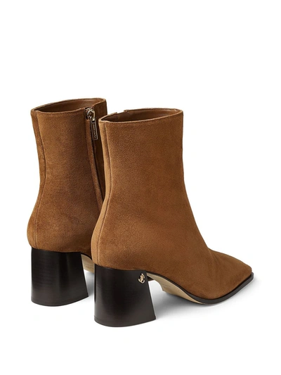 Shop Jimmy Choo Bryelle 65mm Leather Ankle Boots In Brown
