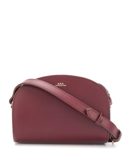 Shop Apc Mini Demi-lune Shoulder Bag In Red