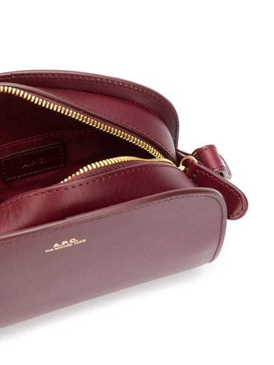 Shop Apc Mini Demi-lune Shoulder Bag In Red