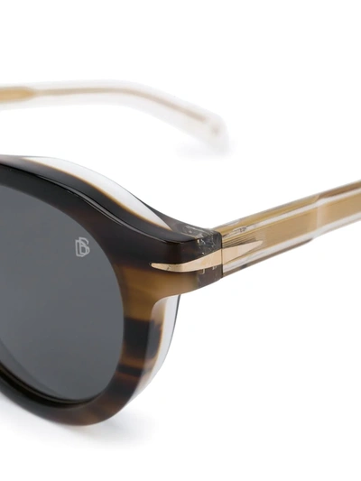 Shop David Beckham Eyewear Round-frame Havana Sunglasses In Brown