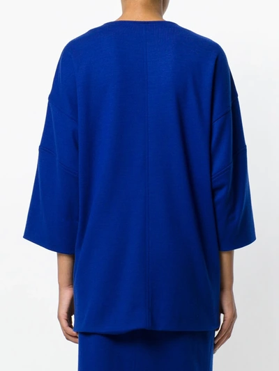 Pre-owned Ferragamo Structured Knitted Top In Blue