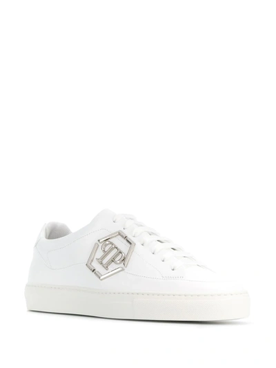 Shop Philipp Plein Lo-top Statement Sneakers In White