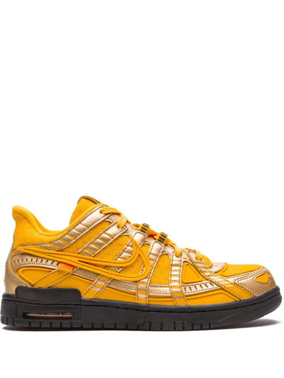Shop Nike X Off-white Air Rubber Dunk "university Gold" Sneakers In Yellow