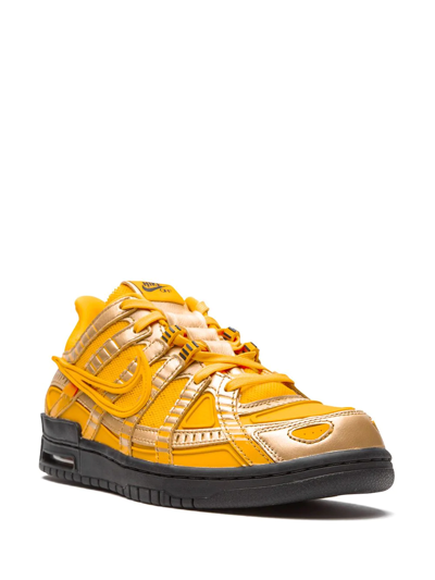 Shop Nike X Off-white Air Rubber Dunk "university Gold" Sneakers In Yellow