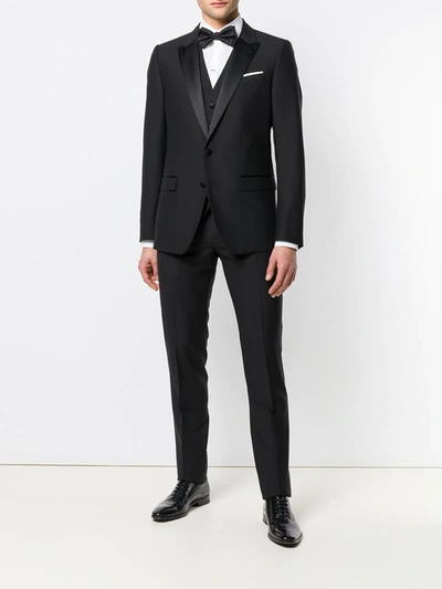 Shop Dolce & Gabbana Three-piece Dinner Suit In Black