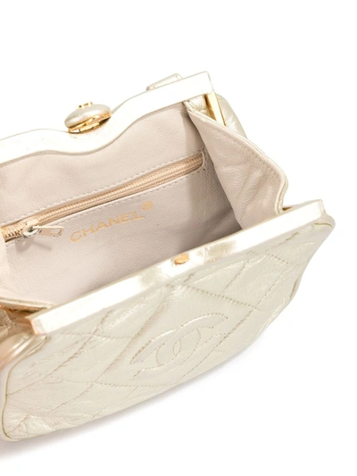 Pre-owned Chanel 1990s Tassel Chain Shoulder Bag In White