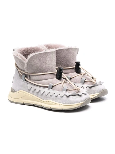 Shop Pèpè Drawstring Ankle Boots In Grey