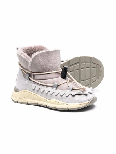 Pèpè Drawstring Ankle Boots In Grey