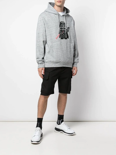 Shop Mostly Heard Rarely Seen 8-bit Invader Jersey Hoodie In Grey