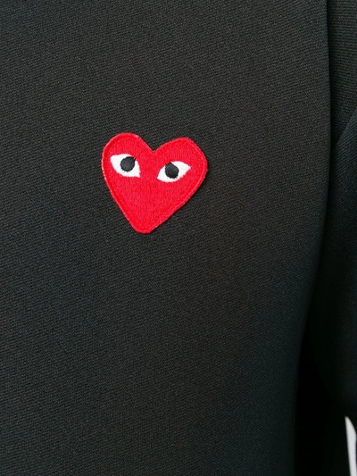 Shop Comme Des Garçons Play Heart-patch Zip-up Hoodie In Black