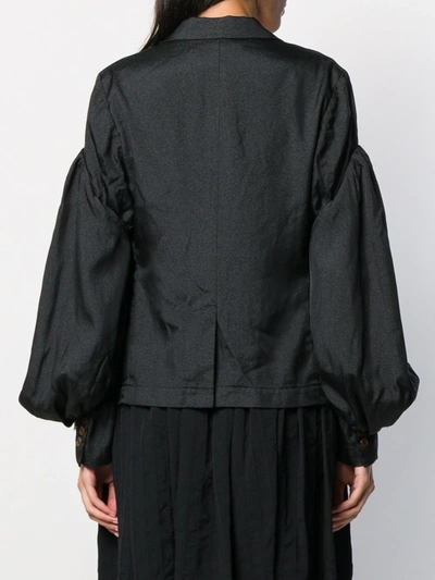Shop Comme Des Garçons Comme Des Garçons Double-breasted Short Coat In Black